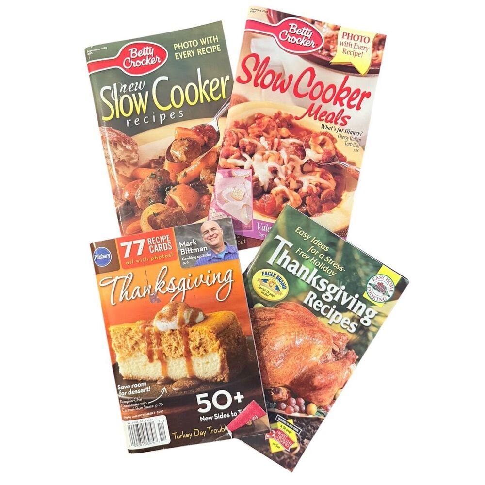 Pillsbury Betty Crocker Thanksgiving & Slow Cooker Vintage Cookbooks 4